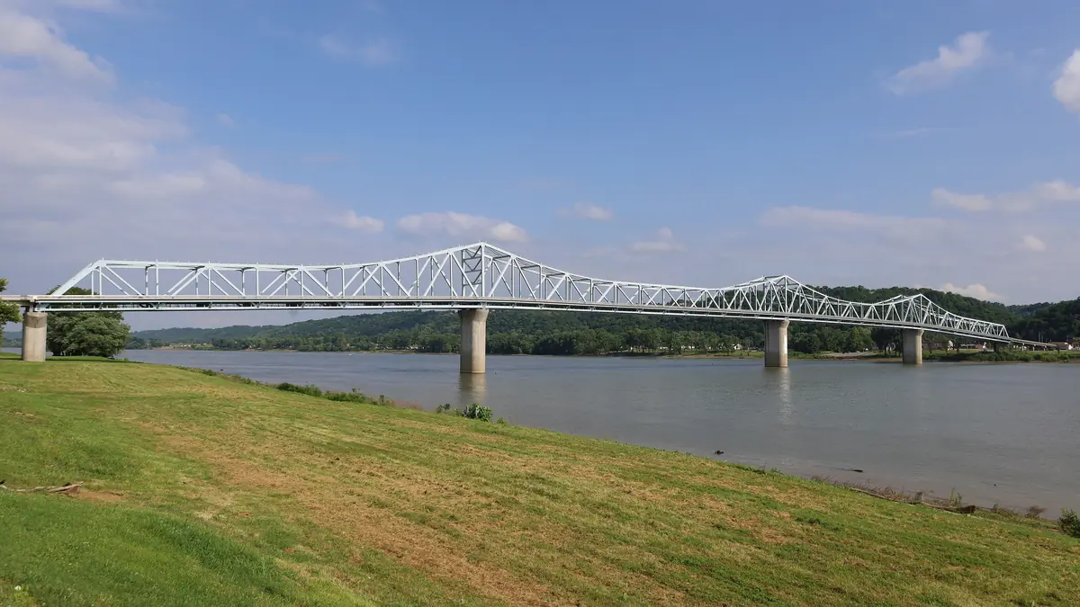 The Milton–Madison Bridge over the Ohio River between Milton, Kentucky and Madison, Indiana